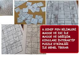 6 Sinif Ve 5 Sinif Madde Isi Ile Madde Degisim Konulari Genel Tekrar Interaktif Puzzle Etkinligi Puzzle Kimyasal Degisim Ilkogretim