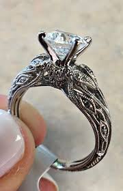 14k White Gold Antique Filigree Engagement Ring 2499 Filigree Engagement Ring Antique Filigree Engagement Rings White Gold Diamond Engagement Ring
