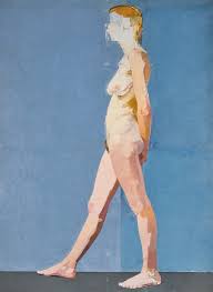 Chucking on the paint, wasting prodigious amounts of energy and materials. 19 Euan Uglow Striding Figure