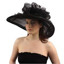 Obtuse Derby Floppy Ruffle Ribbon Bow Floral Feathers Organza Church Hat Black At Amazon Women S Clothing Store Church Hats Ribbon Bows Hat Shop