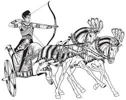 Ancient Egypt Two Wheeled Chariot Pulled By Two Horses Carrying Egyptian Drawings Egypt Tattoo Ancient Egyptian Art