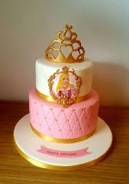 Princess Aurora Cake With Handmade Gold Crown Disney Princess Cake Aurora Cake Princess Cake