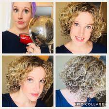 Strainer And Blow Dryer Hack For Curls Get Curlier Bouncier Curls Using A Strainer And Blow Dryer Bouncy Curls Dry Curly Hair Curly Hair Styles