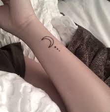 While it is true this basic tattoo design will. My Beautiful Friend S Tat Moon Crescent And 3 Dots The Beauty Of The Moon Represents My Love Of The Beau Dot Tattoos Dot Tattoo Meaning 3 Dot Tattoo Meaning