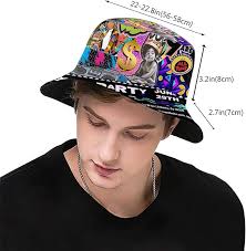 ヴィンテージスタイル レトロ 80年代90年代メンフィスパターン デザイン バケットハット 面白い 夏 ユニ プリント バケットハット