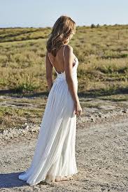 Beach weddings are fantastic but dressing up for them might be tricky. Beach Open Back Wedding Dress With Delicate Spaghetti Straps Deer Pearl Flowers