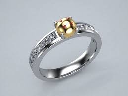 Powerball Cz Engagement Ring In 14k Yellow By Zanderscreations Bruiloft