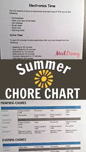 Free Summer Chore Chart Printable Meet Penny