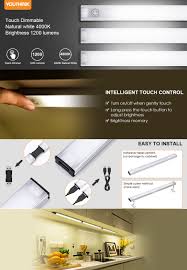 Led Under Cabinet Lighting Touch Control Dimmable Under Counter Light Strips For Kitchen Closet Shelf 3pc Light Bars Kit 12w 1200 Lumen 4000k Nature White Amazon Com