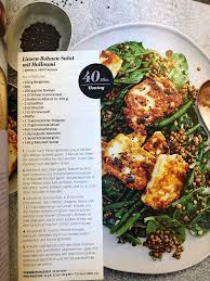 Halloumi Mit Linsen Bohnen Salat Halloumi Bohnen Vegetarische Gerichte