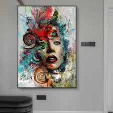 Canvas face painting daniel le chocolat belge port coquitlam has some new halloween chocolate in stock too. Abstract Woman Face Canvas Art Posters And Prints Graffiti Art Canvas Paintings On The Wall Art Face Paint Art Pictures Cuadros Painting Calligraphy Aliexpress