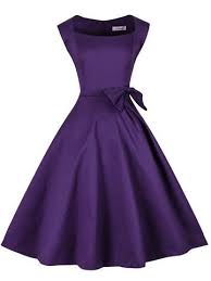 Knee Length A Line Square Purple Cocktail Dress 1950 Vintage Dresses Purple Cocktail Dress Vintage Dresses