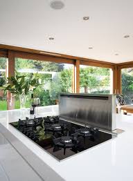 Flex induction cooktops with integrated ventilation system; Island Cooktop Downdraft Houzz