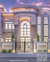 واجهة فيلا موقع المخطط البحرين البرنامج المستخدم 3d Max Photoshop للاستفسار 0 Architecture Building Design House Elevation Architecture