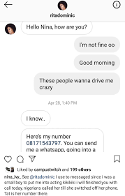 Actress Rita Dominic Whatsapp Number Leaked By Instagram Hacker See Number Celebrities Nigeria
