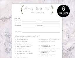 Meeting future brides in person (or online via video chat) is the first step towards converting an existing lead into a booking. Bran Wedding Photography Questionnaire Template Pre Wedding Etsy