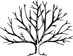 Black And White Outline Fall Tree Clipart Coloring Page For Kids Tree Outline Tree Painting Thumbprint Tree