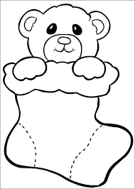 Keep your kids busy doing something fun and creative by printing out free coloring pages. Teddy Bear In A Stocking Christmas Coloring Sheets Christmas Coloring Pages Merry Christmas Coloring Pages