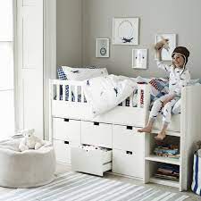 Plane Print Bed Linen The White Company Mid Sleeper Bed Childrens Bedroom Furniture White Bedroom Furniture