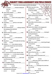 Subject and verb agreement exercise. Subject Verb Agreement Esl Printable Worksheets And Exercises