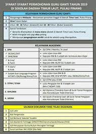 Minimum 1 bulan, maksimum 2 bulan untuk setiap lantikan (lantikan boleh dibuat semula jika terdapat kekosongan dan peruntukan). Iklan Permohonan Guru Ganti Kerja Kosong Kerajaan Swasta