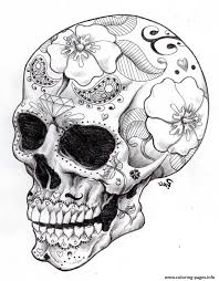 Printable difficult coloring pages are a fun way for kids of all ages to develop creativity, focus, motor skills and color recognition. Real Sugar Skull Precision Hd Hard Coloring Pages Printable