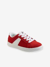 Split Leather Trainers For Boys Red Shoes