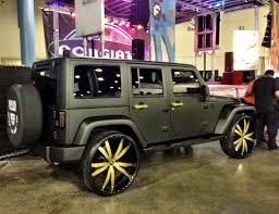 Black And Yellow Rims For Jeep Wrangler Ace Hood S Black On Gold Jeep Wrangler Custom Jeep Wrangler Custom Jeep Ace Hood