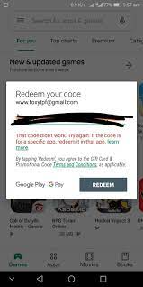 All the codes of the game are valid, which means that they can be expired, always try to redeem the moment you redeem a code, the garena platform randomly chooses a prize for you, the prizes can vary among many things, here i tell you what you. Please Help I Bought Rm50 Google Play Card Redeeming It And It Said That Code Didn T Work Google Play Community