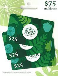 Also, don't forget that whole foods market gift cards can be mailed, emailed or even texted — making them great gifts for any occasion. Amazon Com Whole Foods Market Gift Cards Multipack Of 3 25 Gift Cards