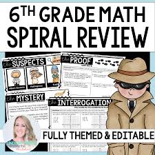 This is a weekly spiral review for sixth grade math. Math Mystery Reviews Lindsay Perro