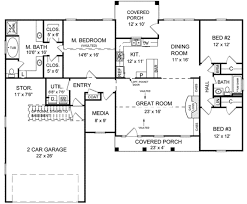 3 bedroom house plans home plans with three bedroom spaces are widely popular because they offer the perfect balance between space and practicality. Traditional Style House Plan 3 Beds 2 Baths 1800 Sq Ft Plan 21 153 Houseplans Com