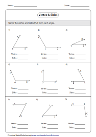 Name The Vertex And Sides Angles Worksheet Geometry Worksheets Math Practice Worksheets