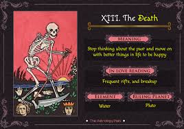 Click on each link to go to a detailed description of each card. The Death Tarot Meaning In Upright Reversed Love Other Readings The Astrology Web
