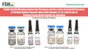 (vero cell), inactivated (product registration holder: Fda Advisory No 2020 348 Public Health Warning Against The Purchase And Use Of The Counterfeit Versions Of Purified Rabies Vaccine Vero Cell Speeda 2 5 I U And 0 5 Ml Of Solvent Freeze Dried