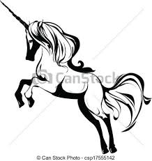 Boxer hund schwarz weiss clip art k18367096 fotosearch. Einhorn Aufbaumen Vektor Schwarz Weisses Canstock