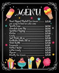Editable Chalkboard Sweets Menu Icecream Menu Printable Etsy Ice Cream Business Ice Cream Menu Coffee Shop Menu