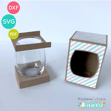 I have a whole alphabet split monogram set for free here if you'd like to use it! Small Stemless Wine Glass Box Svg File Template