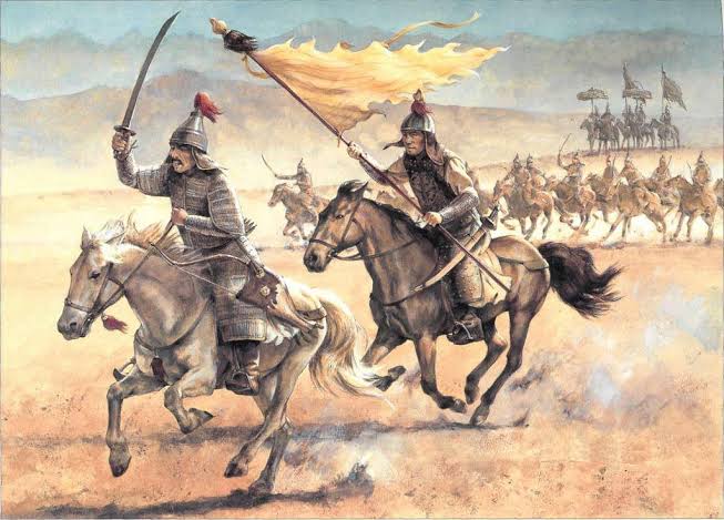 The Mamluk Cavalry Halting the Mongol Advance at Ain Jalut, AI generated