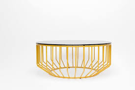 This wired coffee table is handmade using a tempered glass tabletop. Black White Yellow Phase Wired Coffee Table Wire Coffee Table Gold Coffee Table Coffee Table