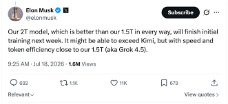Elon Musk Announces: 2-Trillion Parameter Grok 4.6 to Finish Training Next  Week, May Surpass Kimi K3