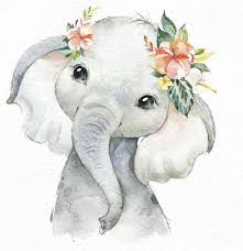 Pin By The Whimsical Flower On Zhivotnye Baby Animal Drawings Elephant Drawing Elephant Clip Art