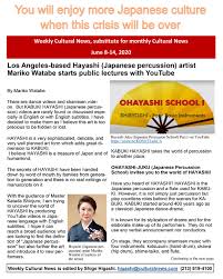 Also entertainment, business, science, technology and health news. Weekly Cultural News Japanese Percussion Artist S Effort To Promote Kabuki Music Japanese Art Culture In La
