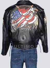 Flag Leather Jacket Design On Back Leather Jacket Jacket Design Jackets