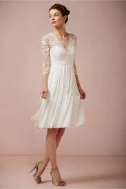 Knee Length V Neck Sheath Column Chiffon With Lace Destination Wedding Dress Online Wedding Dress Bride Reception Dresses Little White Dresses