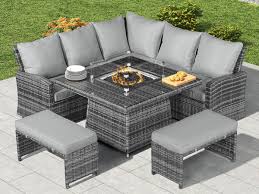 Compare fire pit tables before you buy. Casual Fire Pit Rattan Furniture Chimes Home Garden Essex Casual Dining Fire Pit Sets