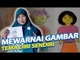 Aku tak nangis lagi tak usah ditemani aku anak pemberani semuanya harus sendiri papa mama ku pergi untuk mencari rezeki papa. Detail Gambar Mewarnai Gambar Tema Diri Sendiri Dengan Menggunakan Gliter