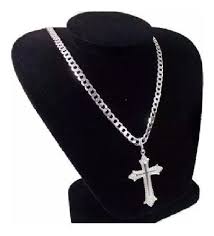 Corrente cordão italiana masculina grumet 60cm 3mm em prata corrente masculina em prata 925, modelo grumet fina. Corrente Prata 925 Masculina Cordao E Pingente Cruz Total Pratas Joias E Acessorios Ltda