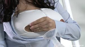 Steffi Pump Her Big Lactating Tits At Work - EPORNER