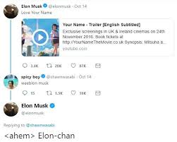 Though musk is also known for posting dank memes and for revitalizing the space race. Elon Chan Know Your Meme